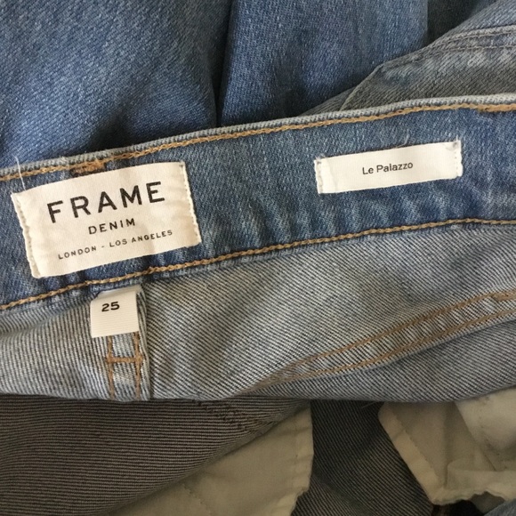 FRAME Denim Le Palazzo Wide Leg Front Seam Jeans Bad Company - Picture 8 of 13